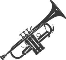 Silhouette trumpet black color only vector