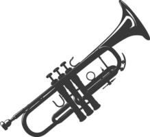 Silhouette trumpet black color only vector