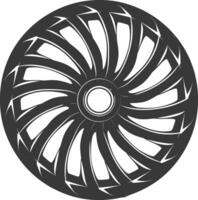 Silhouette velg rim tire for car black color only vector