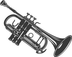 Silhouette trumpet black color only vector