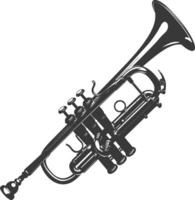 Silhouette trumpet black color only vector