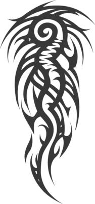 Silhouette abstract tribal art black color only