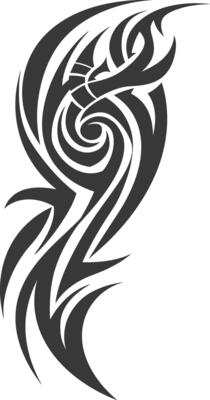 Silhouette abstract tribal art black color only