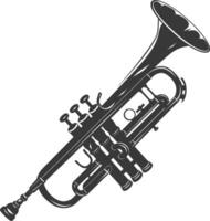 Silhouette trumpet black color only vector