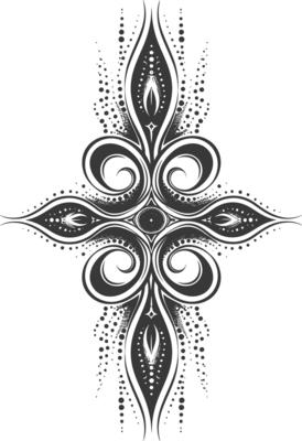 Abstract Line Dot Design black color only