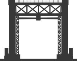 Silhouette toll road gate black color only vector