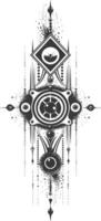 Abstract Line Dot Design black color only vector