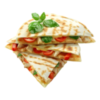 3d Renderização do uma quesadillas em transparente fundo png