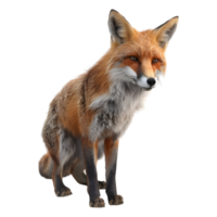 3d Renderização do uma Lobo em pé em transparente fundo png