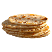 3D Rendering of a Rounded Indian Bread on Transparent Background png