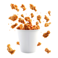 3d tolkning av en kyckling nuggets i en låda på transparent bakgrund png