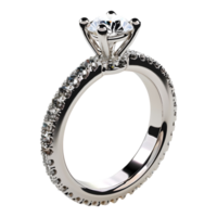 3D Rendering of a Diamond Ring on Transparent Background png