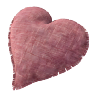 3D Rendering of a Heart Shape Cloth on Transparent Background png