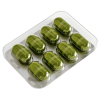 3d representación de un medicina pastillas paquete en transparente antecedentes png