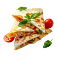 3d renderen van een quesadilla's Aan transparant achtergrond png