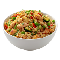 3D Rendering of a Indian Biryani in a Bowl on Transparent Background png