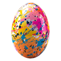 3D Rendering of a Colorful Easter Egg on Transparent Background png