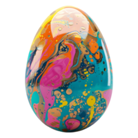 3D Rendering of a Colorful Easter Egg on Transparent Background png