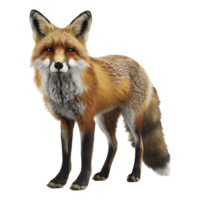 3d Renderização do uma Lobo em pé em transparente fundo png