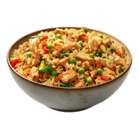 3D Rendering of a Indian Biryani in a Bowl on Transparent Background png