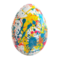3d representación de un vistoso Pascua de Resurrección huevo en transparente antecedentes png