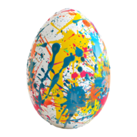 3D Rendering of a Colorful Easter Egg on Transparent Background png