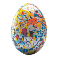 3d representación de un vistoso Pascua de Resurrección huevo en transparente antecedentes png