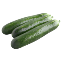 3D Rendering of a Green Cucumber on Transparent Background png