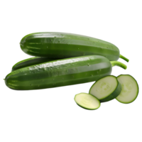 3D Rendering of a Green Cucumber on Transparent Background png