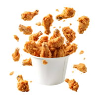 3d tolkning av en kyckling nuggets i en låda på transparent bakgrund png