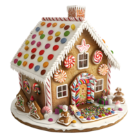 3D Rendering of a Christmas Small House on Transparent Background png