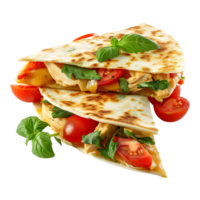 3d renderen van een quesadilla's Aan transparant achtergrond png