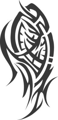 Silhouette abstract tribal art black color only