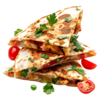 3d Rendern von ein Quesadillas auf transparent Hintergrund png