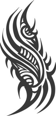 Silhouette abstract tribal art black color only