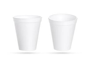 Plastic cup isolated on white background with clipping path photo