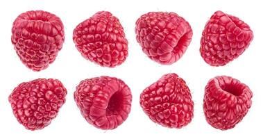 Raspberry isolated on white background. Collection photo