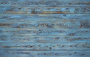 Blue wooden planks background, old and grunge blue colored wood texture photo