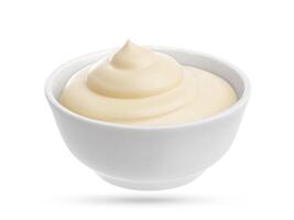 Mayonnaise bowl isolated on white background photo