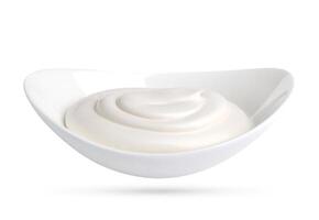 sour cream bowl isolated on white background photo