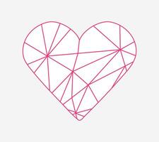 Heart shaped web. Weave of pink threads in a figure. Confusion. Broken heart in pieces. Breakup of relationships. Symbol of Love. Isolated. Outline image. illustration vector