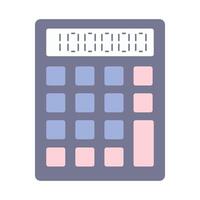 aislado calculadora en delicado colores. encimera, financiero cuenta. cálculo. ilustración. total cantidad, números. contar. matemáticas tema con botones. plano diseño. vector