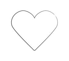 contorno corazón Arte. lápiz dibujado símbolo de amor. un sencillo imagen de corazón forma. Cupido, pasión, como. uno línea. bosquejo icono. enamorado día. aislado elemento. ilustración vector