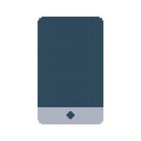 Pixel mobile phone game. 8-bit smartphone on a white background. Cell phone. 90s style. Technology, device, touch screen. Retro style. Color image. Isolated object. illustration vector