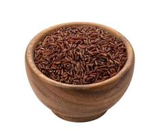 Red rice isolated on white background photo