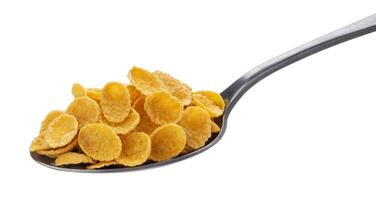 Corn flakes isolated on white background with clipping path photo