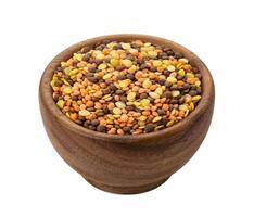 Lentils mix isolated on white background with clipping path photo