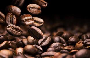 Falling coffee beans photo