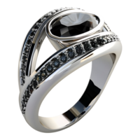 3d representación de un lujo anillo en transparente antecedentes png
