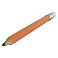 3D Rendering of a Writing Pencil on Transparent Background png